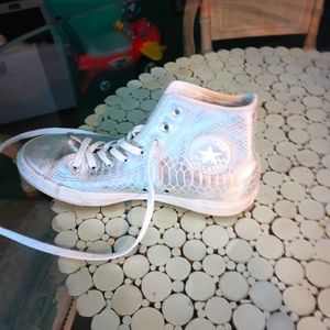 Converse silver snakeskin